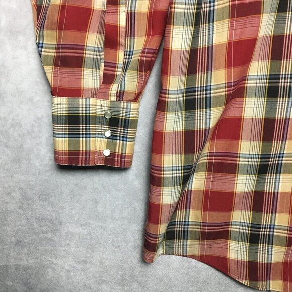 Plains Mens Western Pearl Snap Shirt size 2XL Long Sleeve Button Up BIG MAN - Picture 7 of 11